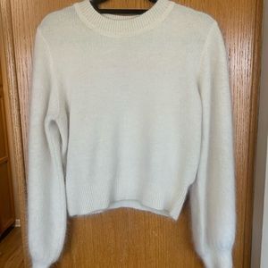 Cream/white colored warm fuzzy sweater, NWOT